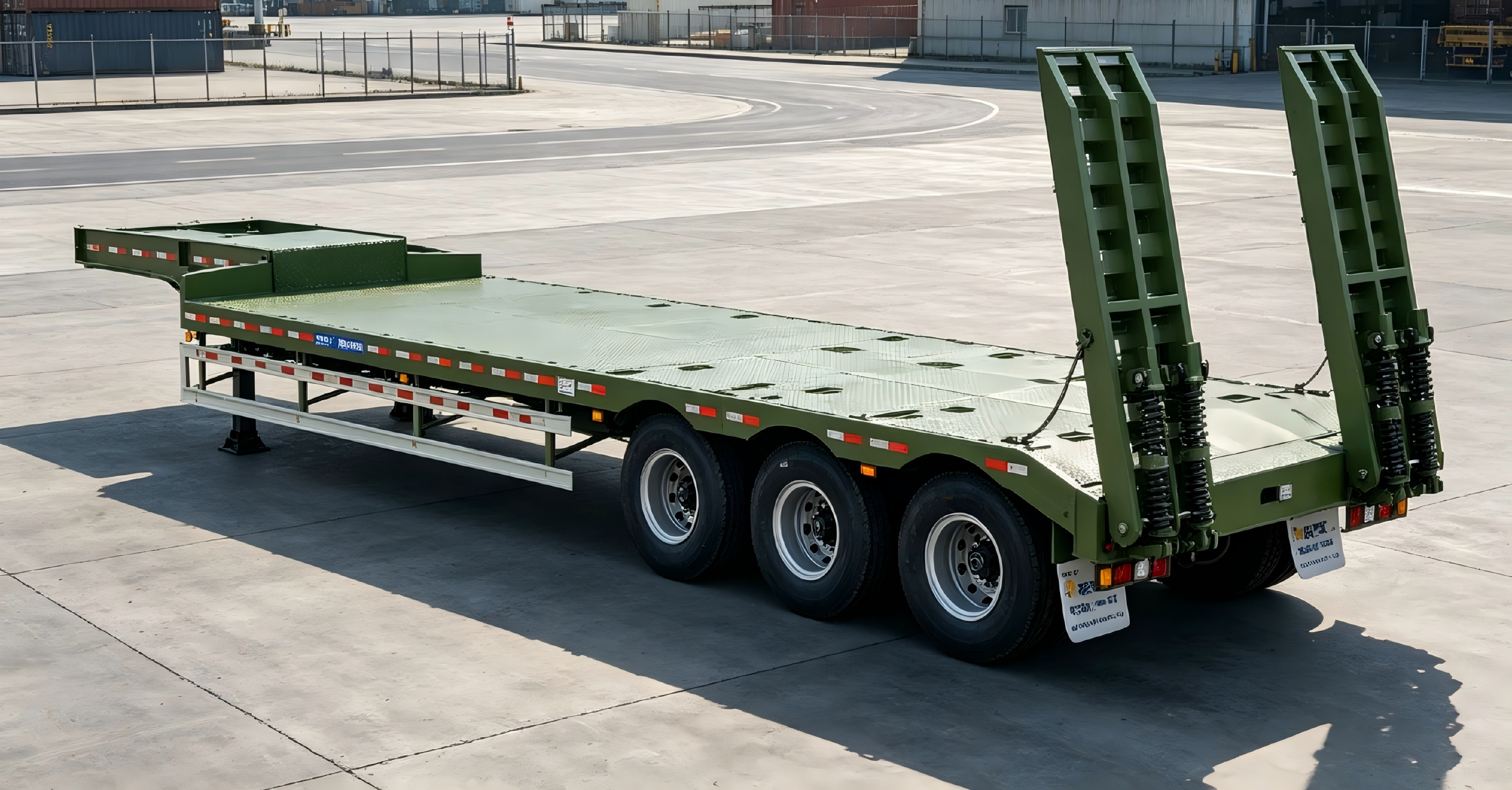 16.5 m four-axle low bed semi-trailer